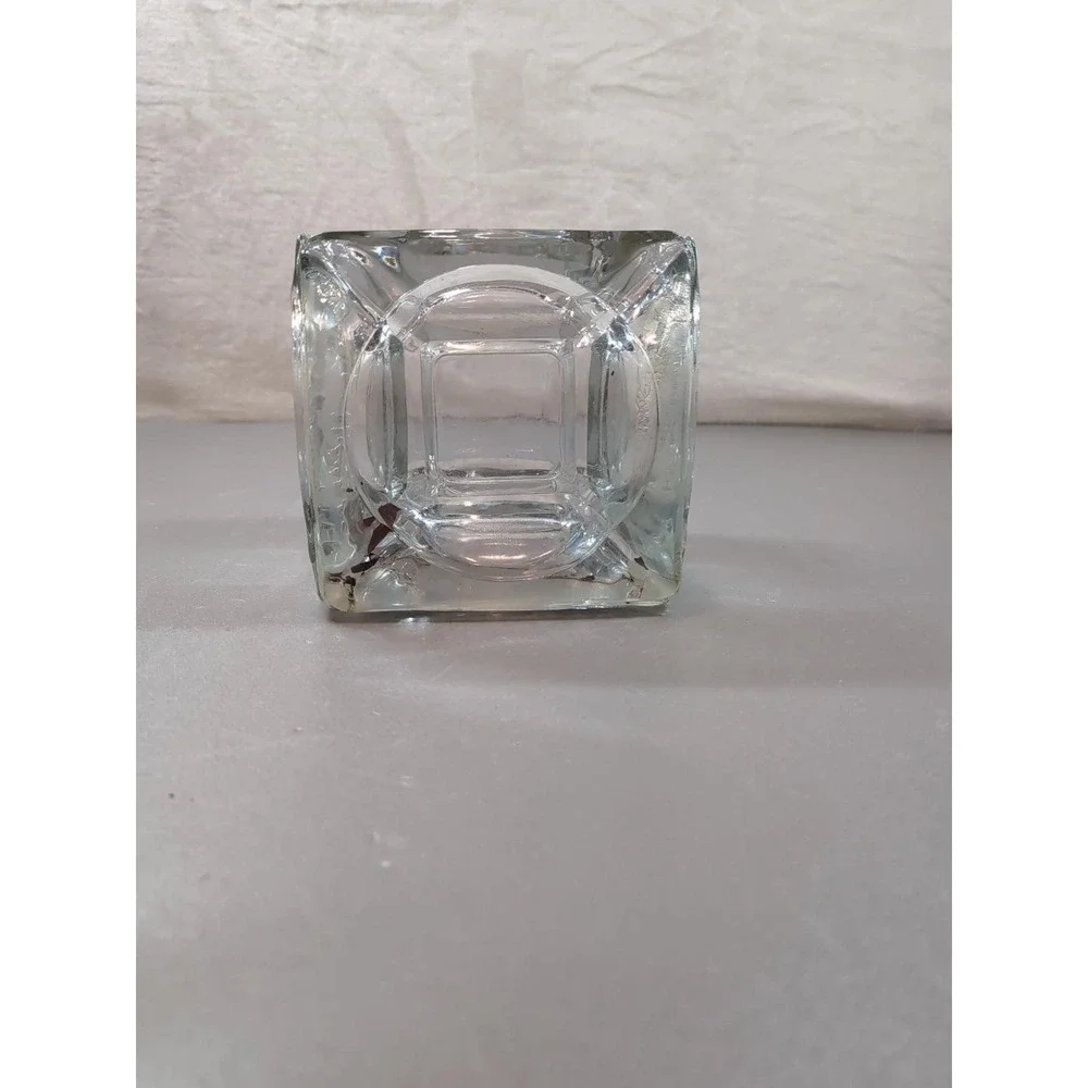 Handmade Glass Ashtray Cube Heavy Clear Glass Square Decorative Vessel 4x4x4